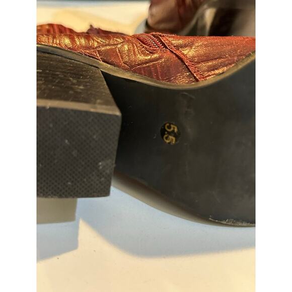 Jeffrey Campbell Red Leather Desperado Lace Up Boots Size 5.5 - Picture 8 of 16